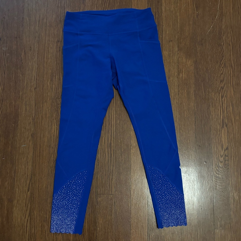 🍋LULULEMON🍋 Indigo blue compression running pants with detailed reflector legs